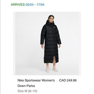 Nike Calf Length Down Puffer Jacket